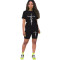 Solid color T-shirt shorts casual set  6 styles