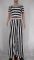Fashion navel striped wide leg pants two-piece set