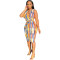 Sleeveless strap slim fit printed dress