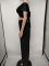 Solid color chest hugging top and wide leg pants set for women's clothing, two-piece set