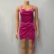 Women's solid color suspender cross hip dress
