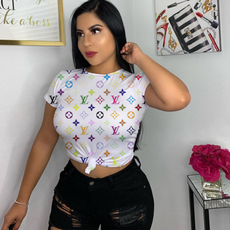 Summer fashion printed short sleeved T-shirt