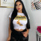 Summer fashion printed short sleeved T-shirt