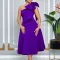 Women's Summer New Fashion Slant Shoulder Bow Banquet Dress Grand Pendant Dress
