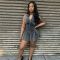 Fashionable zipper splicing, washed and worn sleeveless jumpsuit
