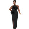 Fashion women's solid color sleeveless slit dress new