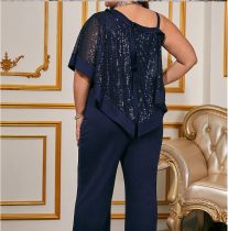 Sparkling spring and summer camisole elegant slim fit women's jumpsuit PLUS SIZE