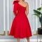 Women's Summer New Fashion Slant Shoulder Bow Banquet Dress Grand Pendant Dress