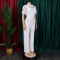 Sexy lace lace hollow short sleeved strap high waist wide leg foreign trade jumpsuit