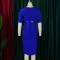 Women's collar fashionable temperament short sleeved OL tongle ruffle edge waist cinched dress