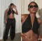 Fashionable and sexy solid color pants set, two-piece set