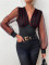 New V-neck slim fit fashionable heart-shaped mesh sexy top base shirt
