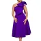 Women's Summer New Fashion Slant Shoulder Bow Banquet Dress Grand Pendant Dress
