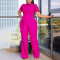 Sexy lace lace hollow short sleeved strap high waist wide leg foreign trade jumpsuit