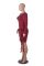 Solid color long sleeved round neck slim fit patchwork rose ribbon versatile nightclub dress
