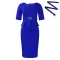Women's collar fashionable temperament short sleeved OL tongle ruffle edge waist cinched dress