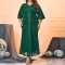 High waisted sequin slim fit foreign trade loose sleeves banquet party women's evening dress