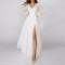 V-neck new solid color slit long sleeved elegant slim fit women's dress