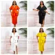 Sexy V-neck ruffle edge slit nail bead evening dress, socialite temperament banquet dress   5 COLORS