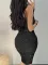 Elegant sleeveless hanging neck slim fit short hip hugging dress