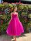 New suspender solid color dress, mid length skirt