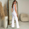 Fashion women's solid color sleeveless mesh jumpsuit new