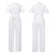 Sexy lace lace hollow short sleeved strap high waist wide leg foreign trade jumpsuit