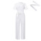 Sexy lace lace hollow short sleeved strap high waist wide leg foreign trade jumpsuit