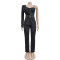 Fashion women's solid color long sleeved jumpsuit pants new INCLUDED BLET