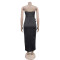 Fashion women's solid color sleeveless slit dress new