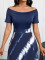 One shoulder new fashionable and elegant short sleeved slim fit women's dress