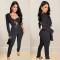 Fashion women's solid color long sleeved jumpsuit pants new INCLUDED BLET