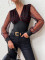 New V-neck slim fit fashionable heart-shaped mesh sexy top base shirt