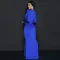Foreign trade sexy deep V slim fit long sleeved solid color dress party evening dress long skirt