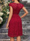 V-neck sleeveless lace slim fit solid color dress