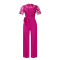 Sexy lace lace hollow short sleeved strap high waist wide leg foreign trade jumpsuit
