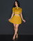 Fashion round neck short sleeved pleated two-piece set for women, knitted and printed design for women