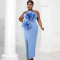 Fashion women's solid color sleeveless slit dress new