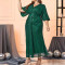 High waisted sequin slim fit foreign trade loose sleeves banquet party women's evening dress