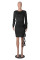 Solid color long sleeved round neck slim fit patchwork rose ribbon versatile nightclub dress