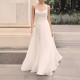 New suspender solid color dress long skirt