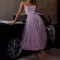 New suspender solid color dress long skirt
