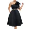 Women's Summer New Fashion Slant Shoulder Bow Banquet Dress Grand Pendant Dress