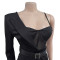 Fashion women's solid color long sleeved jumpsuit pants new INCLUDED BLET
