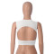 Solid color sexy bare back versatile round neck short sleeved pullover with exposed navel casual T-shirt for women