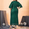 High waisted sequin slim fit foreign trade loose sleeves banquet party women's evening dress