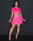 Fashion round neck short sleeved pleated two-piece set for women, knitted and printed design for women