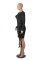 Solid color long sleeved round neck slim fit patchwork rose ribbon versatile nightclub dress