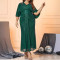 High waisted sequin slim fit foreign trade loose sleeves banquet party women's evening dress