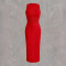Slim fit sleeveless knitted dress mid length